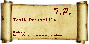 Tomik Priszcilla névjegykártya
